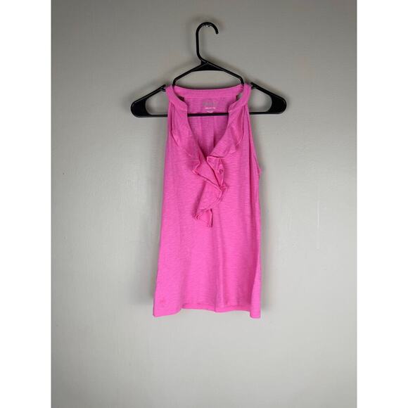 Lilly Pulitzer Tops - Lilly Pulitzer Shay Ruffled Pink Tank Top Pima Cotton Women’s Size XS